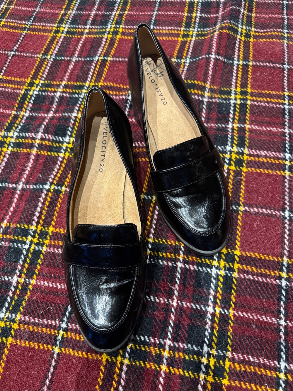 Velocity Black Patent Heel Loafers